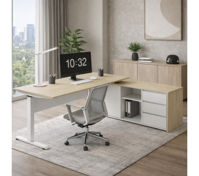 Офисный стол с электроприводом KANO iTech (FKT80R-2.18) Brown (CF01)