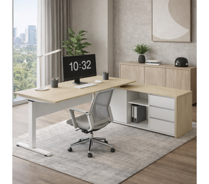 Офисный стол с электроприводом KANO iTech (FKT80R-2.18) Brown (CF01)