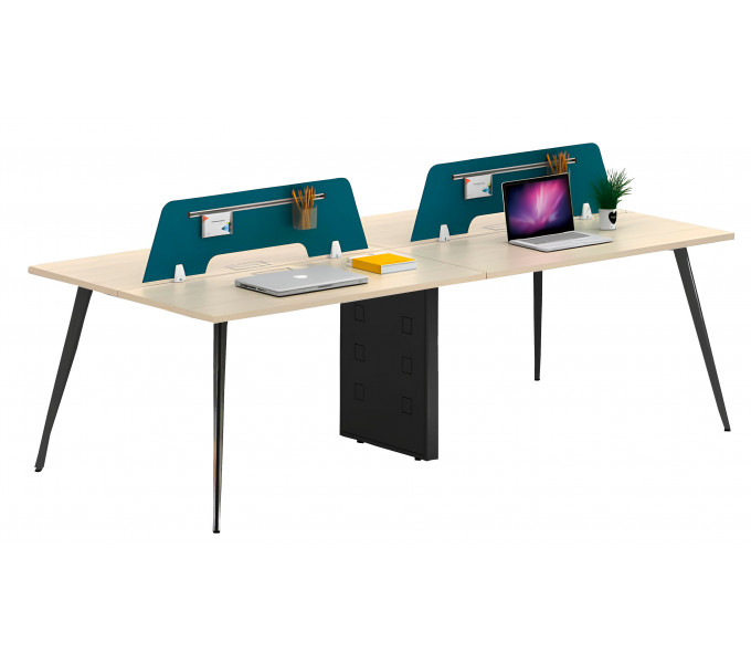 Офисный стол четырехместный ERGO Fusion Big Gray