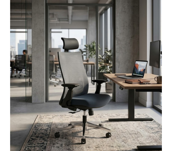 Офисное кресло ERGO Globe HB (Black+Grey)