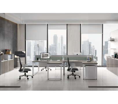 Офисный стол KANO Noqi (FNQ80R.16BJ) Brown&White (CF09)