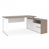 Офисный стол KANO Noqi (FNQ80R.16BJ) Brown&White (CF09)