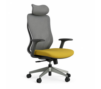 Офисное кресло KANO Yudon HB (EYD81.SW) Gray+Yellow (W-DB02+BP-MP04)