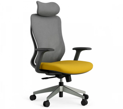 Офисное кресло KANO Yudon HB (EYD81.SW) Gray+Yellow (W-DB02+BP-MP04)
