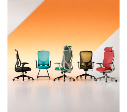 Офисное кресло KANO Yudon HB (EYD81.SW) Gray+Yellow (W-DB02+BP-MP04)