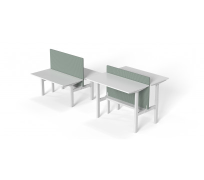 Офисный стол с электроприводом двухместный KANO iTech (FKT63-2.12) White (CF05)