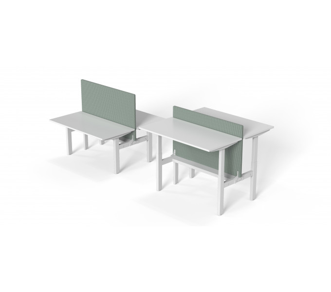 Офисный стол с электроприводом двухместный KANO iTech (FKT63-2.12) White (CF05)