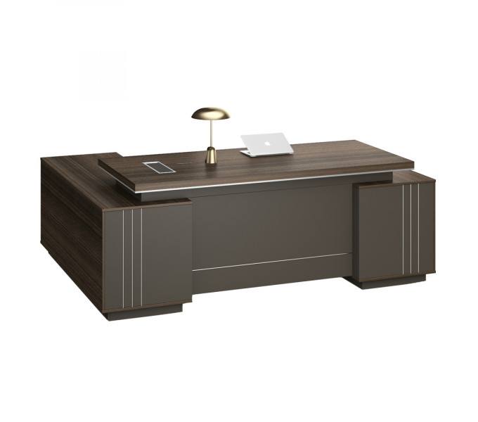 Стол руководителя DIOUS (DG07-D0524) DA10 Rhine Oak DB05  Iron Gray