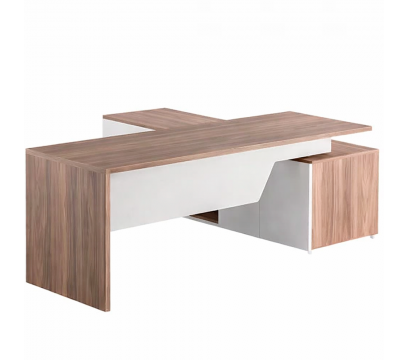 Стол для руководителя ERGO Paris (SM) Белый/Ясень шимо 