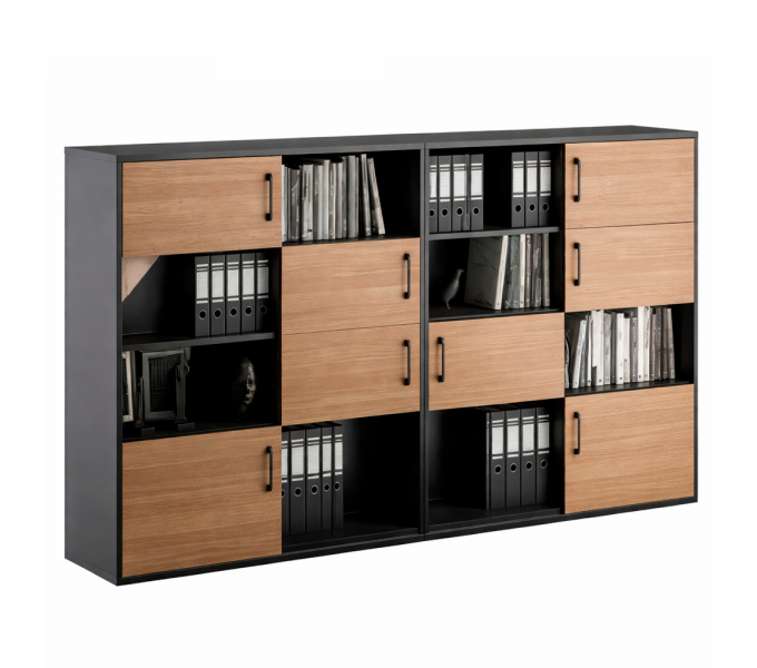 Шкаф для книг ERGO Celeste (SM) Ясень шимо/Антрацит 