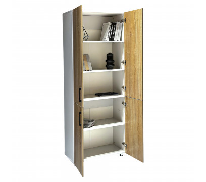 Шкаф для книг ERGO Hight-80 (SM) Белый/Ясень шимо