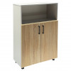 Шкаф для книг ERGO Middle-120 (SM) Белый/Ясень шимо