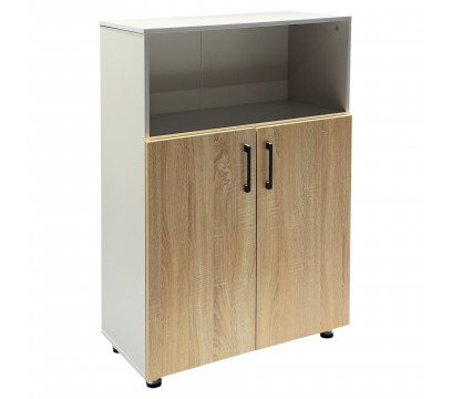 Шкаф для книг ERGO Middle-120 (SM) Белый/Ясень шимо