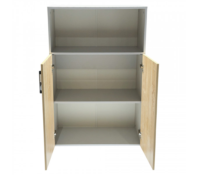 Шкаф для книг ERGO Middle-120 (SM) Белый/Ясень шимо