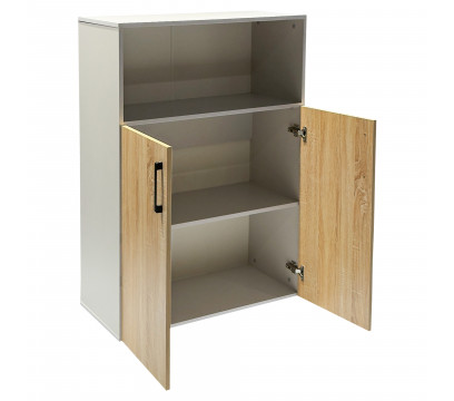 Шкаф для книг ERGO Middle-120 (SM) Белый/Ясень шимо