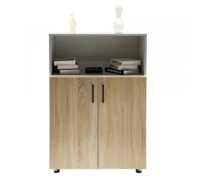 Шкаф для книг ERGO Middle-120 (SM) Белый/Ясень шимо