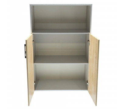 Шкаф для книг ERGO Hight-80 Duble (SM) Белый/Ясень шимо