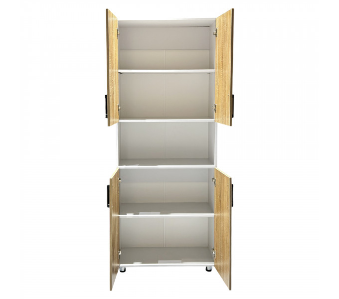 Шкаф для книг ERGO Hight-80 Duble (SM) Белый/Дуб санома