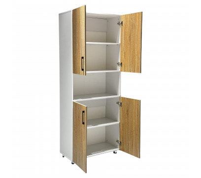 Шкаф для книг ERGO Hight-80 Duble (SM) Белый/Дуб санома