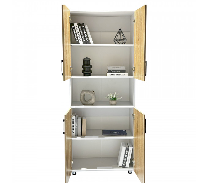 Шкаф для книг ERGO Hight-80 Duble (SM) Белый/Дуб санома