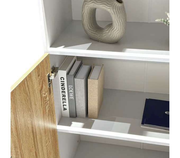 Шкаф для книг ERGO Hight-80 Duble (SM) Белый/Дуб санома
