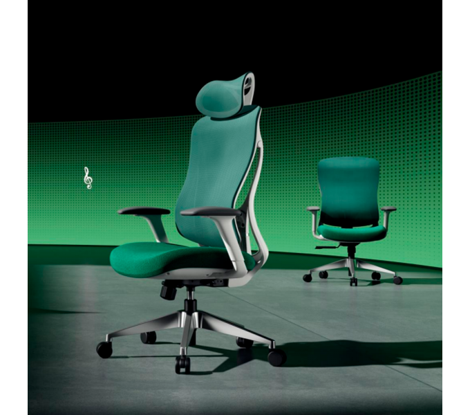 Офисное кресло KANO Yudon HB (EYD81.SW) Gray+Green (W-DB02+BP-MP06)