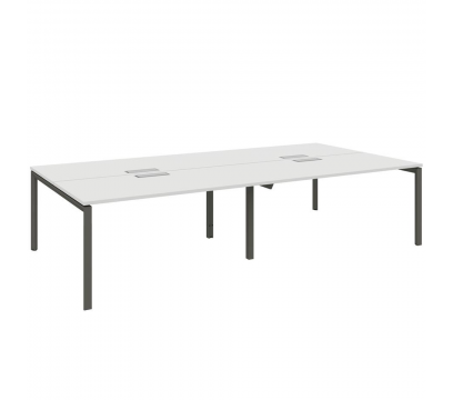 Офисный четырехместный стол KANO (FKD63.32MJ) Melamine (CF05+gray leg) 