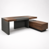 Стол для руководителя LAS JERA Brown (953R Bali Walnut) с планшетом