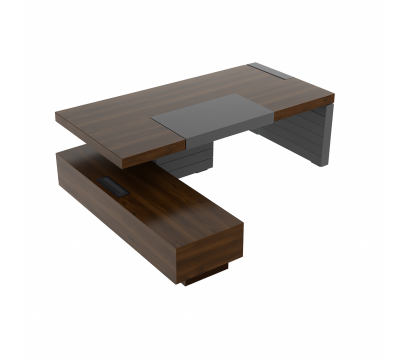 Стол для руководителя LAS JERA Brown (953R Bali Walnut) с планшетом