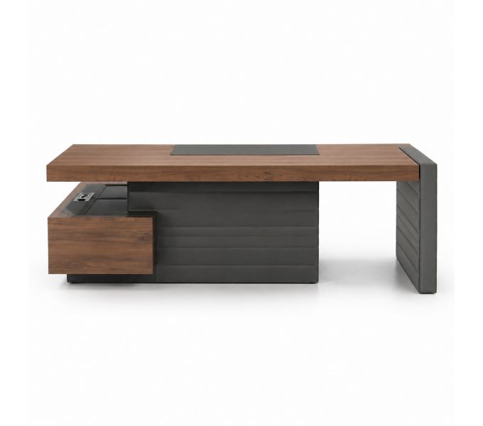 Стол для руководителя LAS JERA Brown (953R Bali Walnut) с планшетом