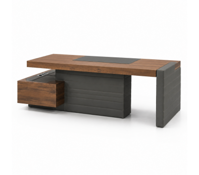Стол для руководителя LAS JERA Brown (953R Bali Walnut) с планшетом