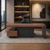Стол для руководителя LAS JERA Brown (953R Bali Walnut) с планшетом