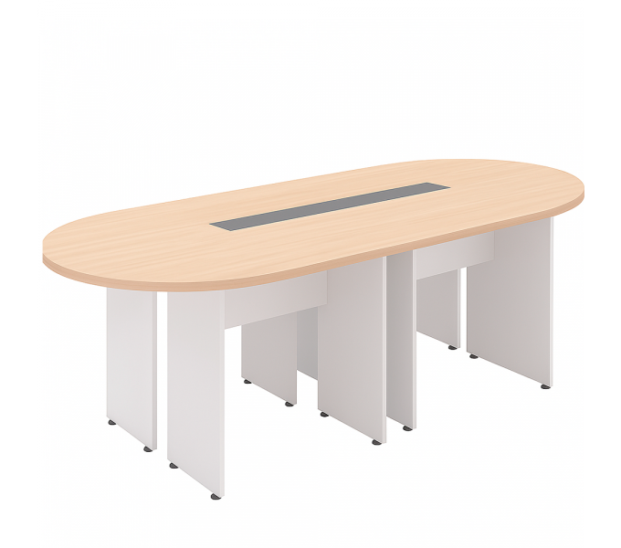 Стол переговорный ERGO Corvette Lux (SM) Белый/Ясень шимо