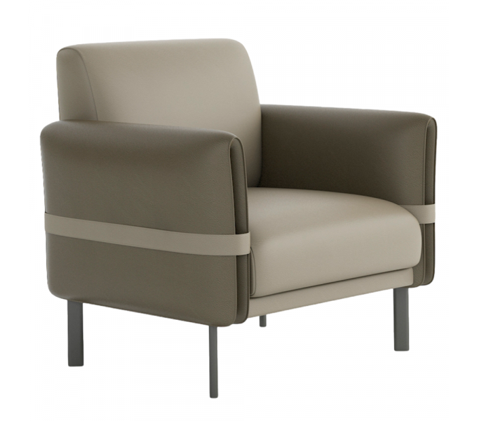 Диван одноместный KANO (SSY50.1P) Khaki (S10-003) Armrest (S10-006) coffee