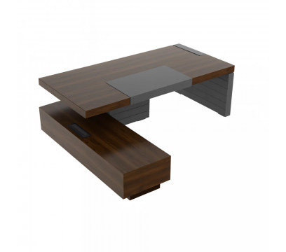 Стол для руководителя LAS JERA Brown (956L Bali Walnut) с планшетом