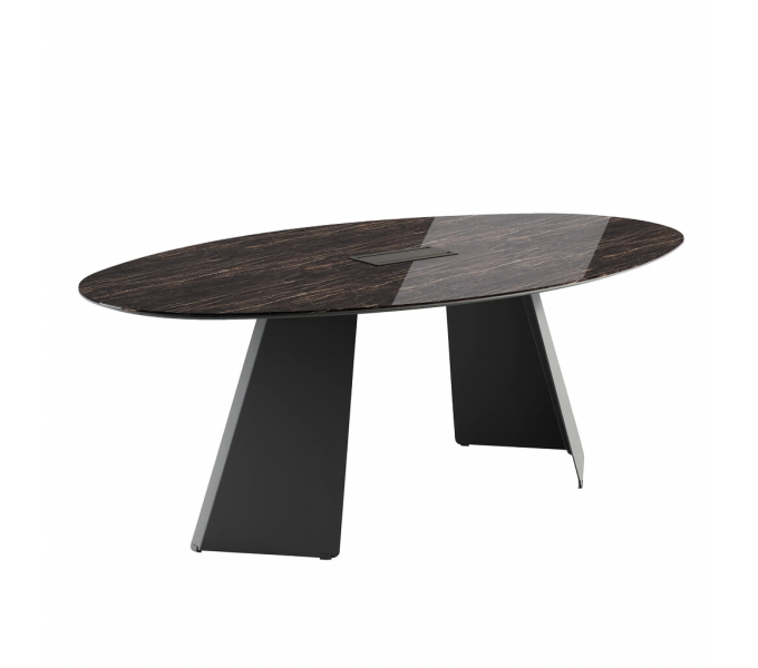 Стол для переговоров LAS Monolith Black (053 Nero desire) с мраморным эффектом