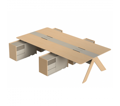 Офисный четырехместный стол KANO Athan (FAS67.24) Melamine (CF60) 