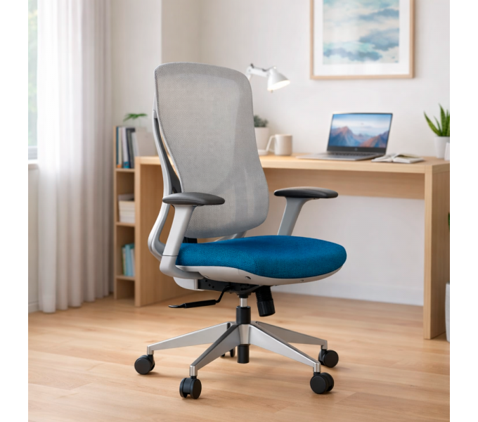 Офисное кресло KANO Yudon MB (EYD61.SW) Grey+Blue (W-DB02&BP-MP08)