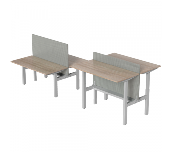 Офисный стол с электроприводом двухместный KANO iTech (FKT63-2.14) Brown (CF09)