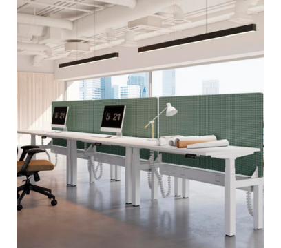 Офисный стол с электроприводом двухместный KANO iTech (FKT63-2.14) Brown (CF09)