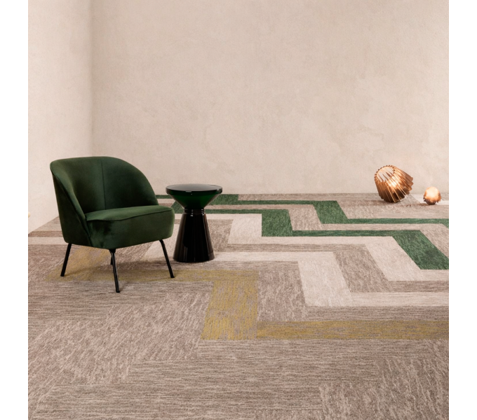 Ковровая плитка Bloq PA Grain 123 Greige (250×1000 мм, 6.9 мм, 2.5 м²/уп.)