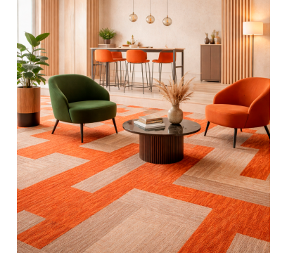 Ковровая плитка Bloq PA Grain 218 Paprika (250×1000 мм, 6.9 мм, 2.5 м²/уп.)