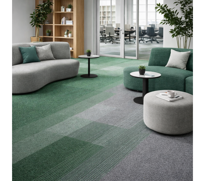 Ковровая плитка Bloq PA Connexion 611 Cool Passage (500×500 мм, 6.0 мм, 5 м²/уп.)