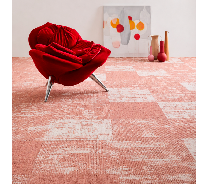 Ковровая плитка Bloq PA Negative 222 Peach (500×500 мм, 7.4 мм, 5 м²/уп.)