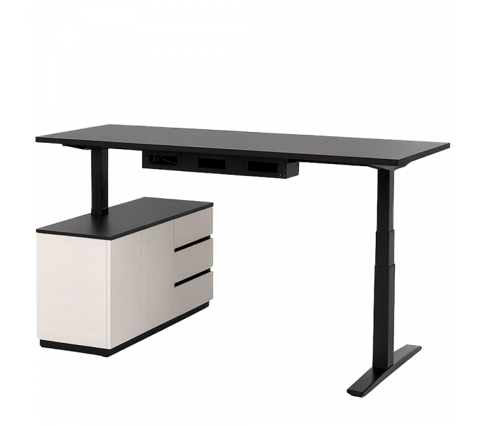 Офисный стол с электроприводом ERGO Renzo (SM) Black&Gray