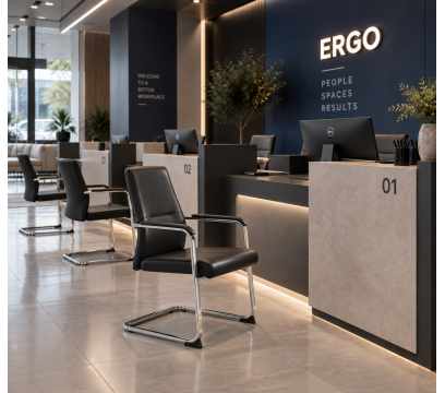 Кресло для посетителей ERGO Eric CF Black