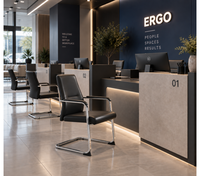 Кресло для посетителей ERGO Eric CF Black