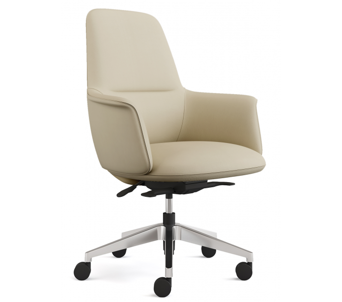 Кресло для персонала KANO Amy MB Leather (EAM92.SC) Khaki (Z11-005)