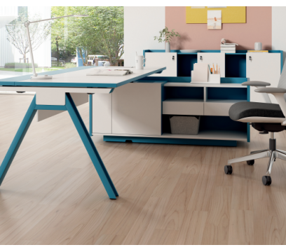 Офисный стол KANO Magic-2 (FMG80R-2.20) White&Blue (CF05)