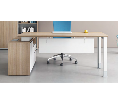 Офисный стол KANO Noqi (FNQ80R.18BJ) Brown&White (CF09)